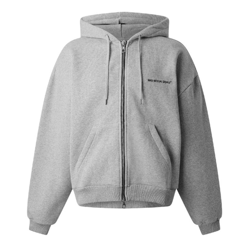 MKI MIYUKI ZOKU Mens Logo Uniform Full Zip Hoodie / Gray